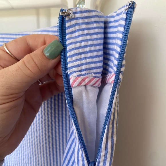 Vineyard Vines Scalloped Hem Blue and White Striped Skirt - Picture 4 of 7